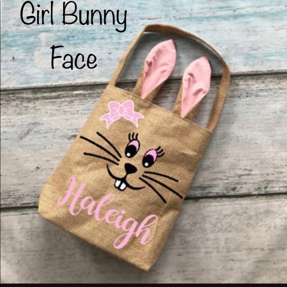 Personalized Burlap Bunny Basket